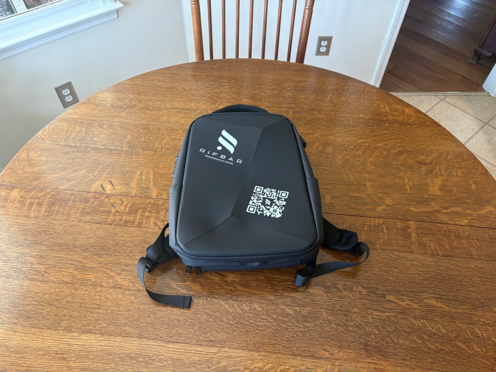 RIFBAR Geometric Hardshell Tech Backpack Laptop Bag Black Promo NWT