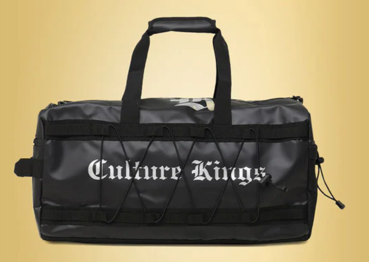 Culture Kings Black Duffel Bag – Streetwear Gym/Travel Shoulder Bag