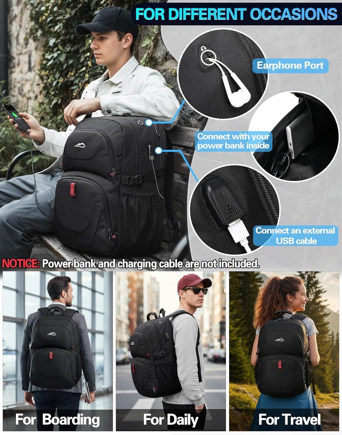Travel Backpack, Extra Large Laptop Backpack Business anti Theft TSA Approved Co