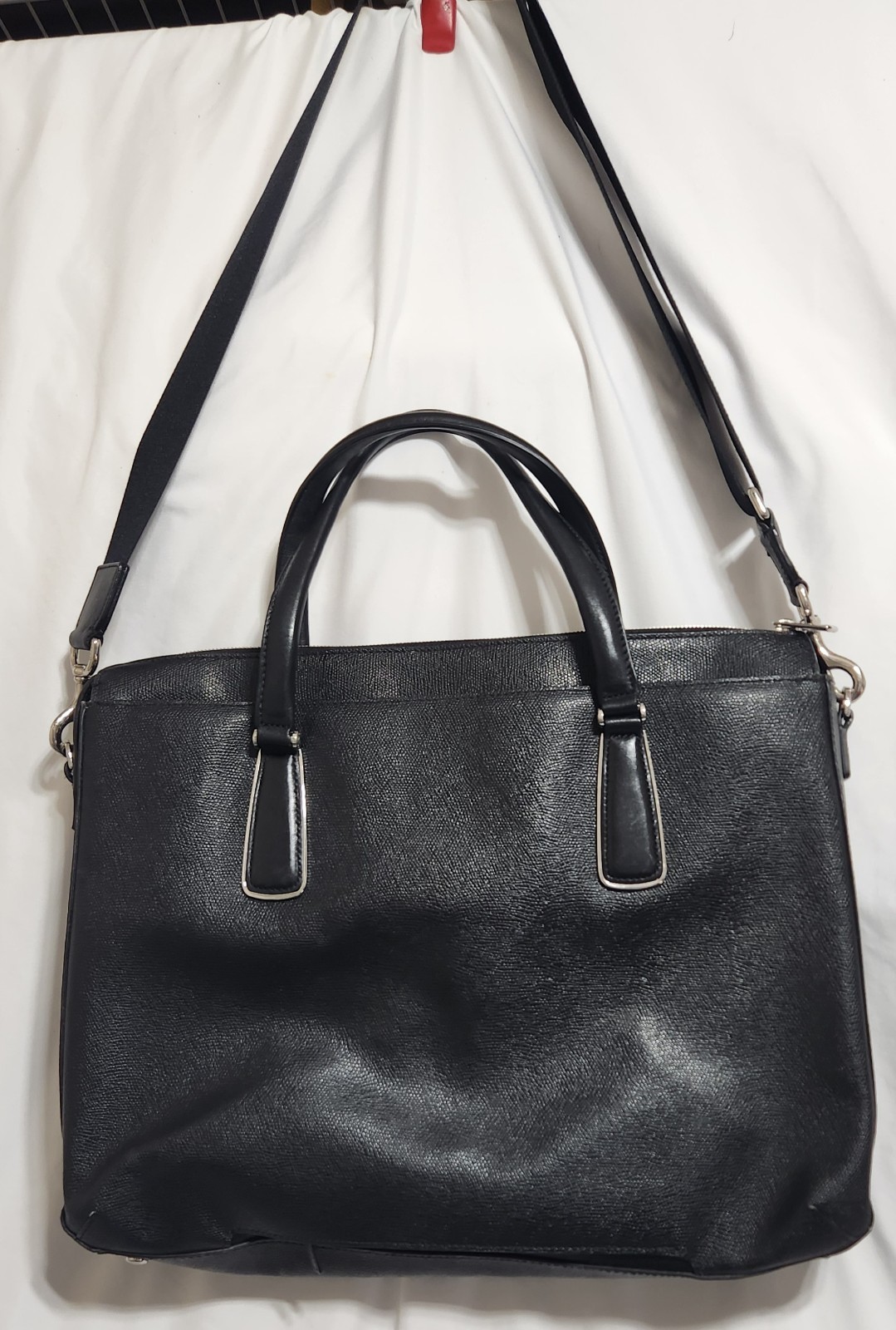 TUMI 79391D Sinclair “Nina” Saffiano Commuter Briefcase Business Black Leather