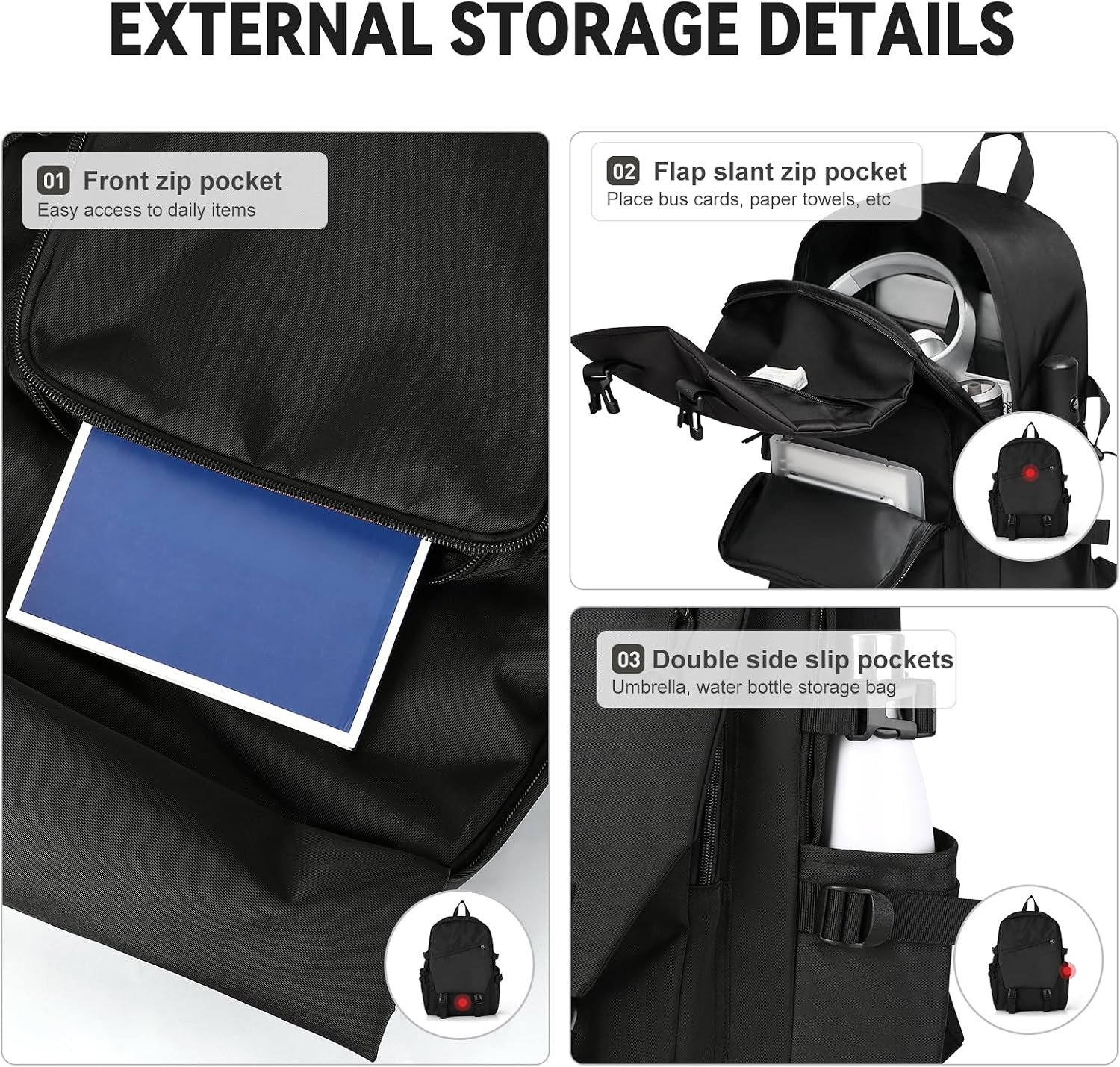 Casual Daypack Large Upgraded Version College Laptop Backpack for Men Women Wate