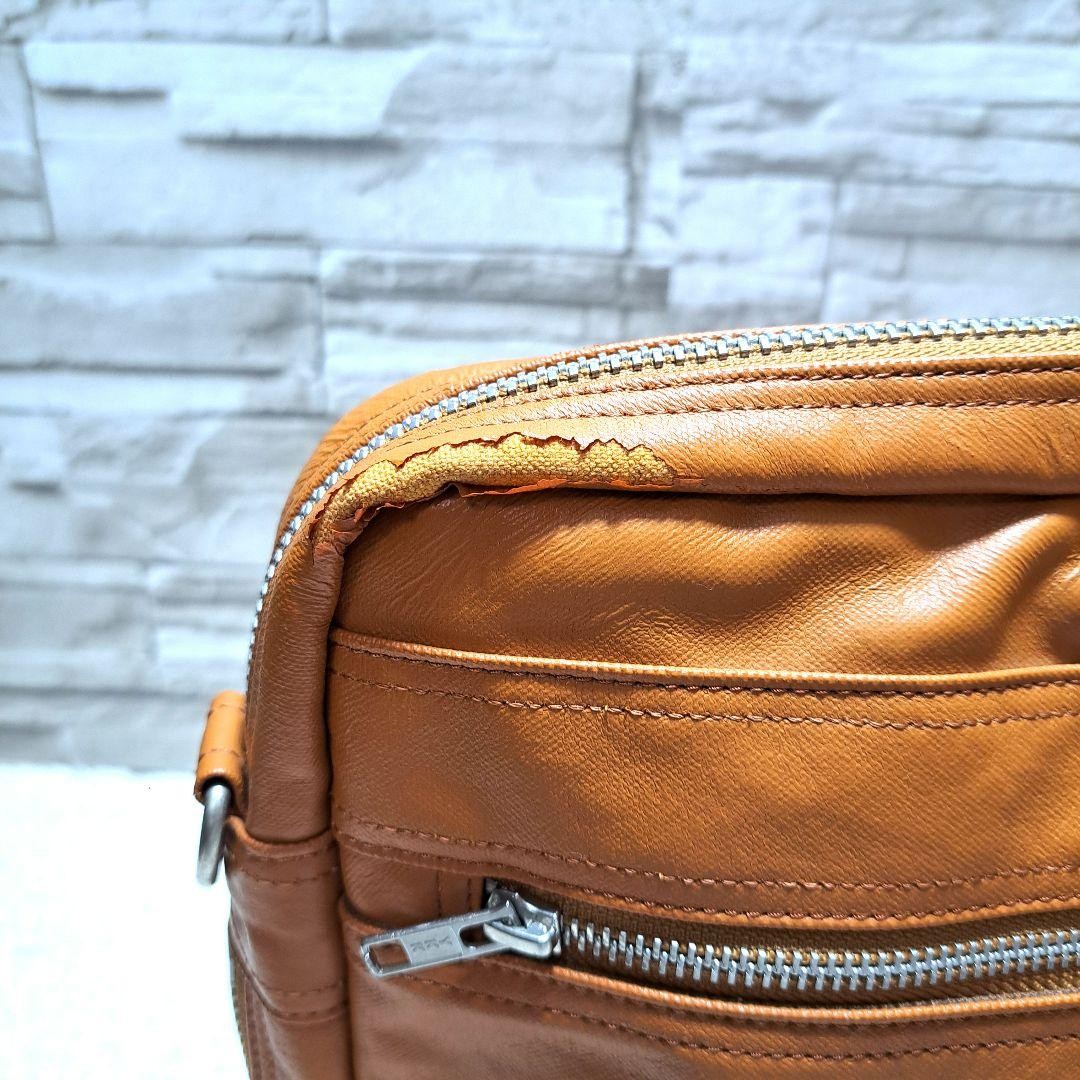 Authentic PORTER 2WAY Business Bag Briefcase 40cm x 29cm x 7cm Brown Damaged
