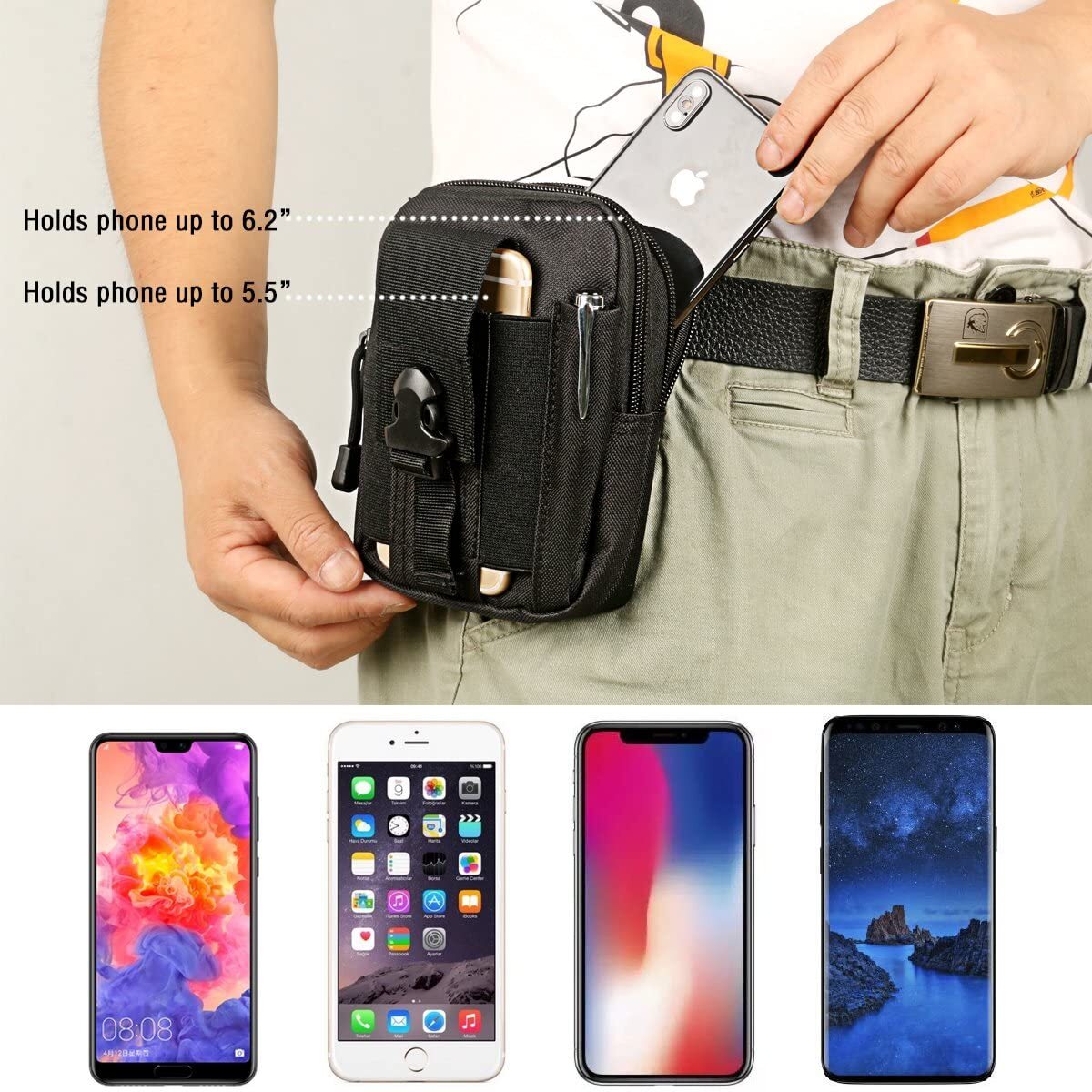Tactical Molle Pouch Outdoor EDC Utility Gadget Waist Bag Phone Holster Holder