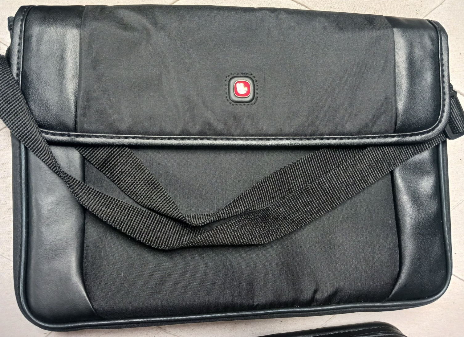 ALPINE SWISS EXPANDABLE HARD LEATHER ATTACHE BRIEFCASE + LAPTOP MESSENGER BAG!!