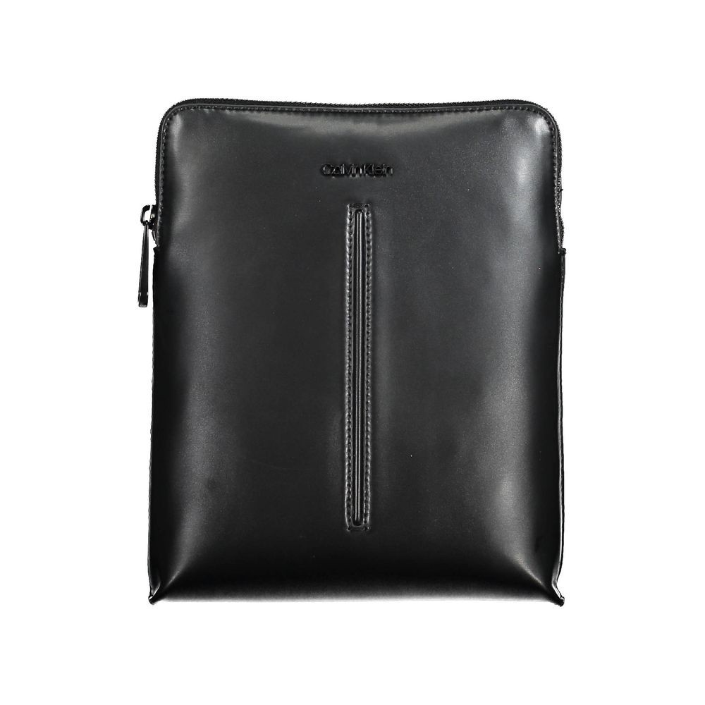 Calvin Klein Black Polyurethane Men’s Shoulder Bag 100% Authentic – CA-20514