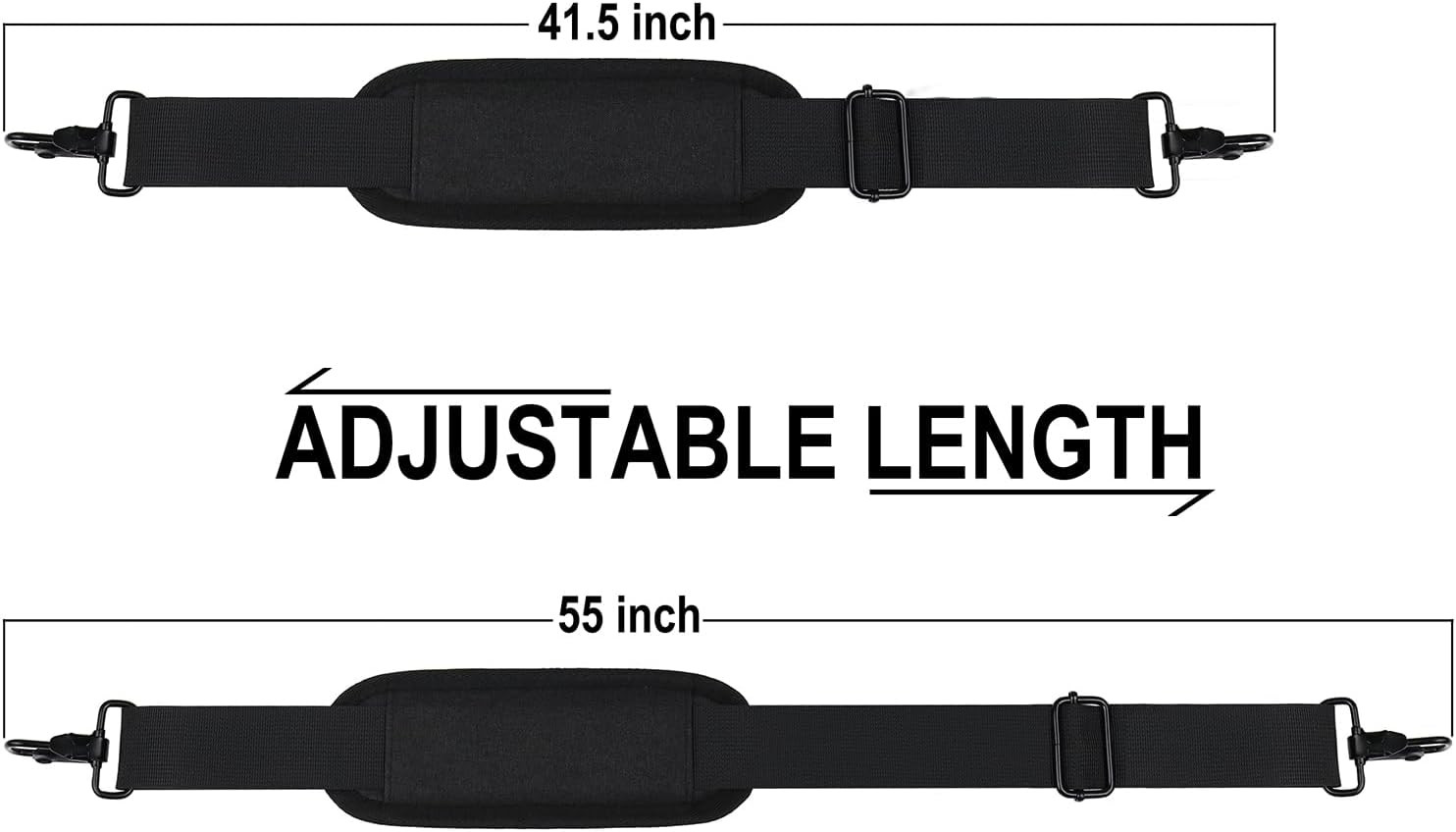 56 inch Shoulder Strap, Universal Adjustable Thick Soft Duffel Bag Shoulder Stra