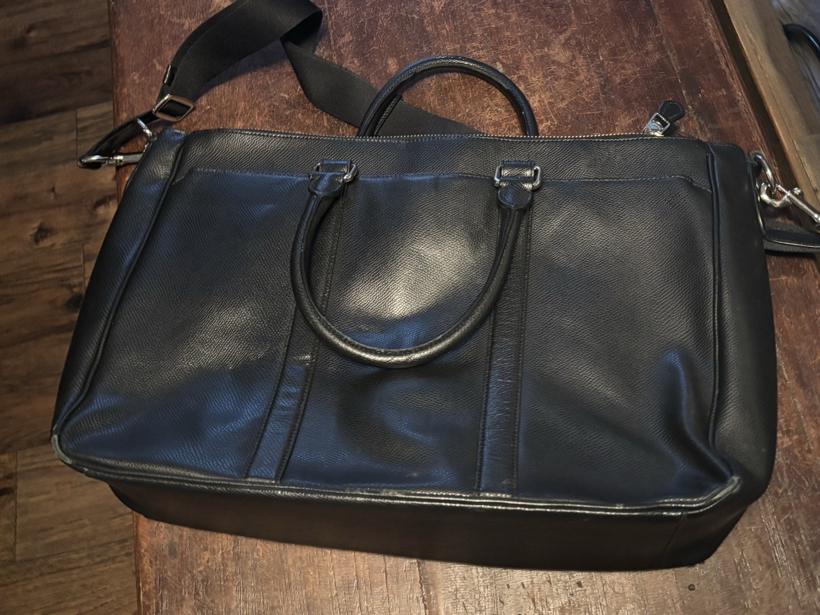 COACH Leather Briefcase – Laptop Bag Black Men’s Luggage