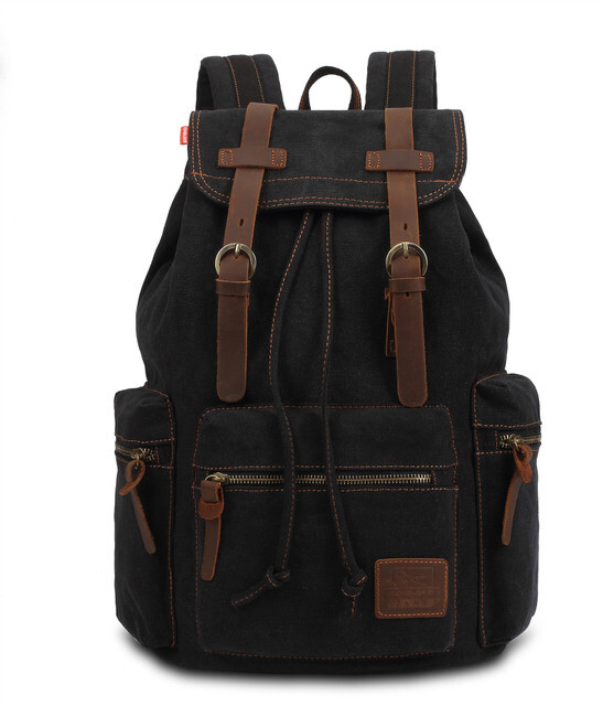 KAUKKO Men WOMEN Vintage Casual Canvas Rucksack Backpack Travel School Bag