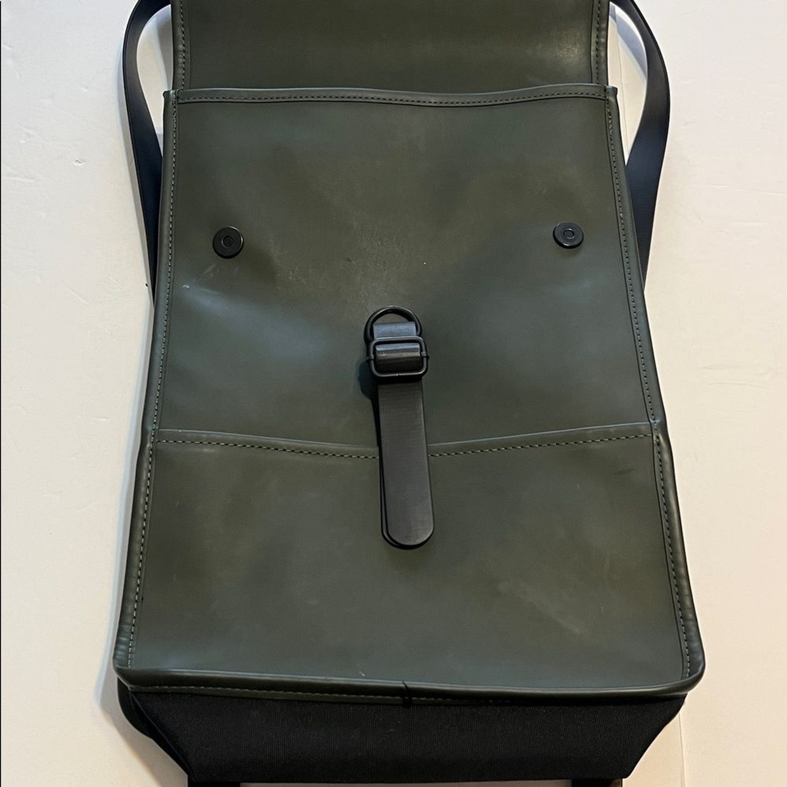 RAINS green/black polyurethane Backpack Mini