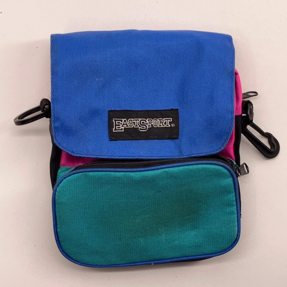 Retro Eastsport neon color block small pouch