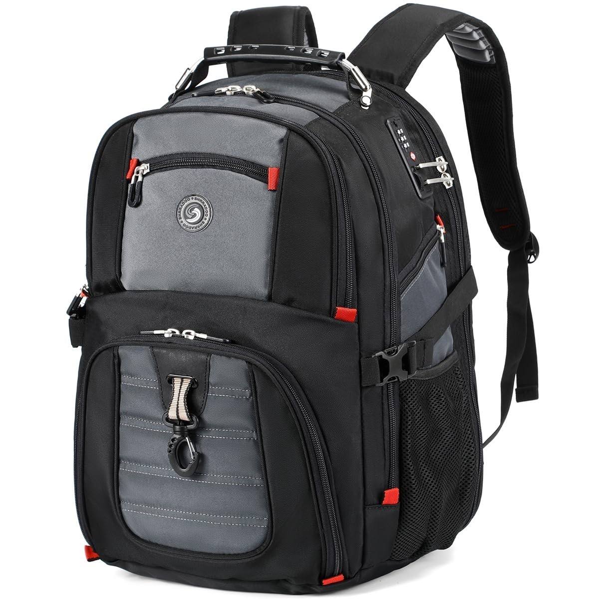 Extra Large 50L Travel Laptop Backpack, Airline Approved, Fits 17″ Laptops, Grey
