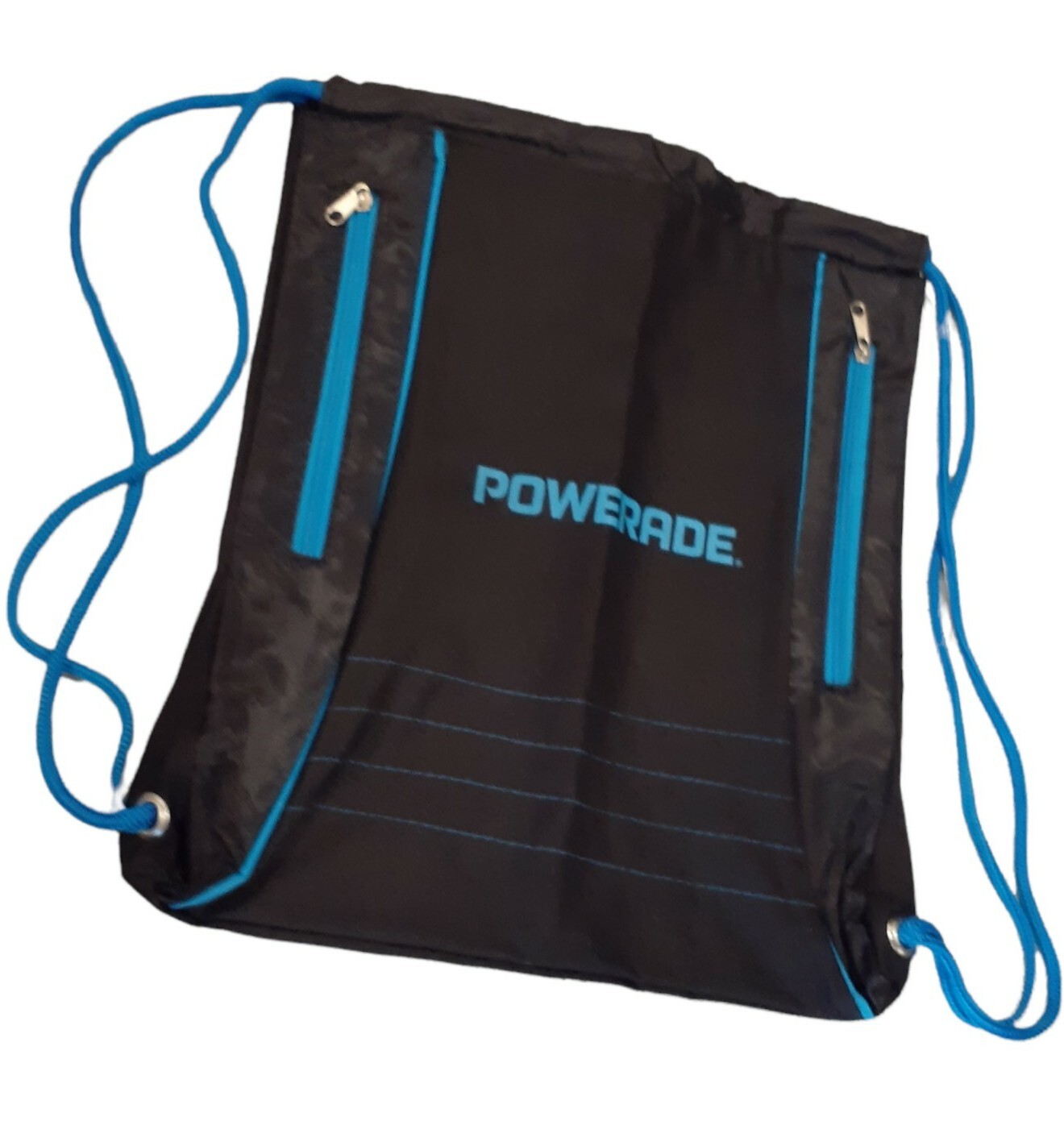 Powerade Drink Backpack Black And Blue Logo Cinch Bag New Advertising Sport