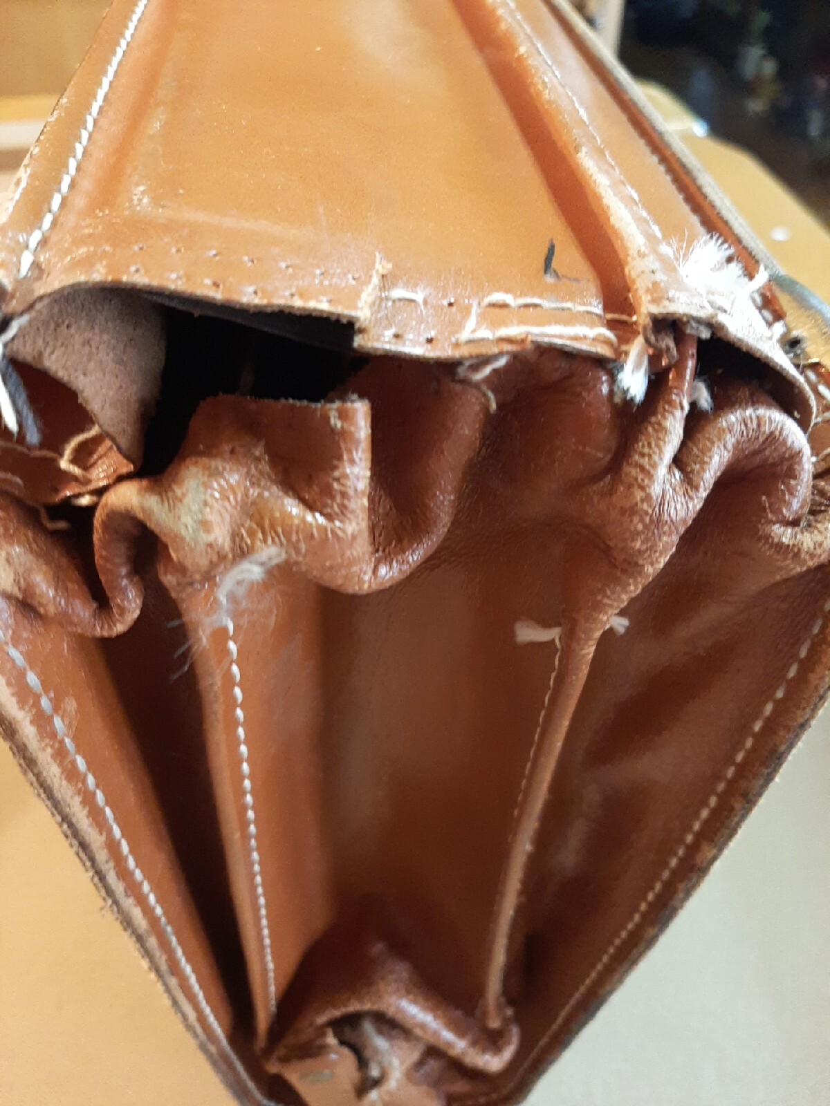 Vintage Bosca Built Brown Leather Briefcase In Used Condition