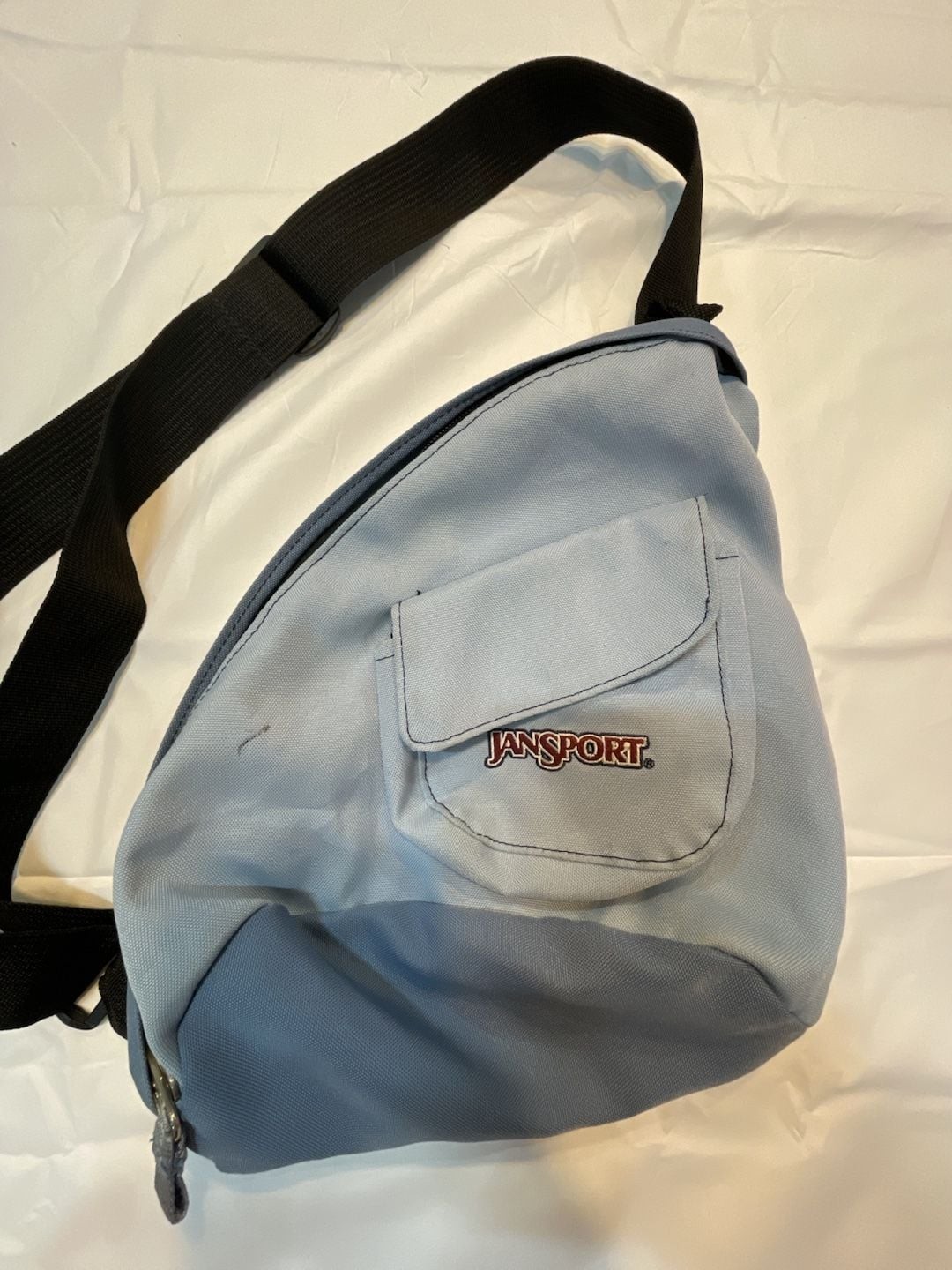 Vintage Y2K JanSport Single Strap Sling Mini Backpack 2-Tone Blue