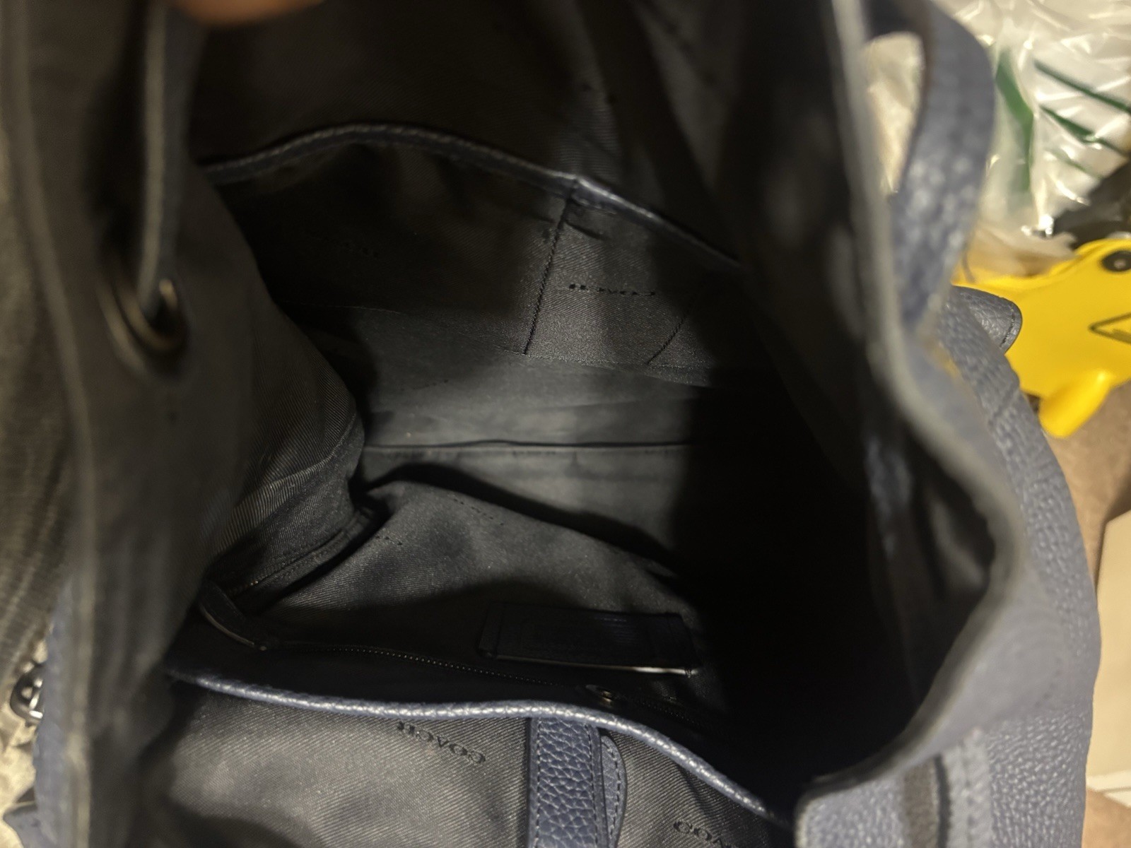 COACH 29523 Bleecker Backpack Navy Blue Pebble Leather