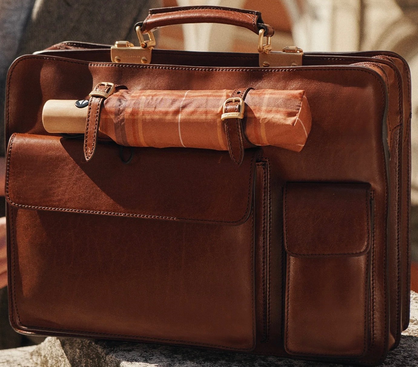 The Bridge Vintage Leather Briefcase & Umbrella Holder