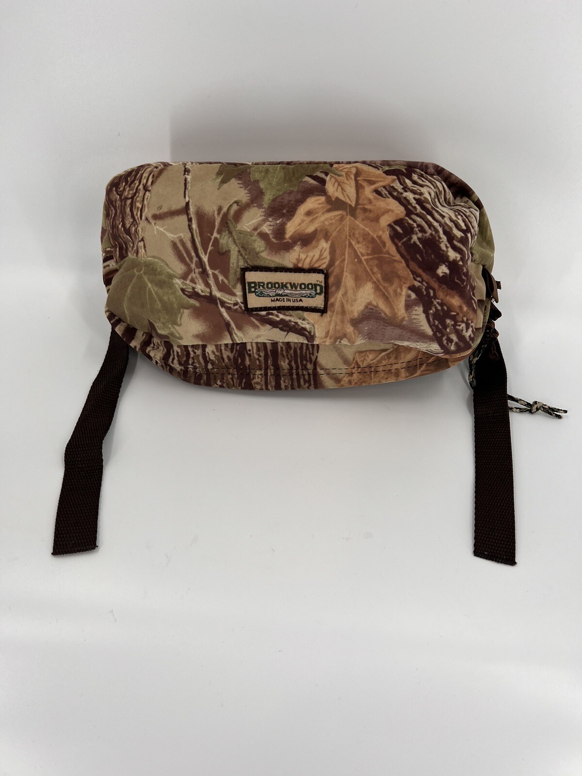 Vintage Brookwood Made In USA Field Bag with Straps Mossy Oak 11″X5.5″X3″ EUC