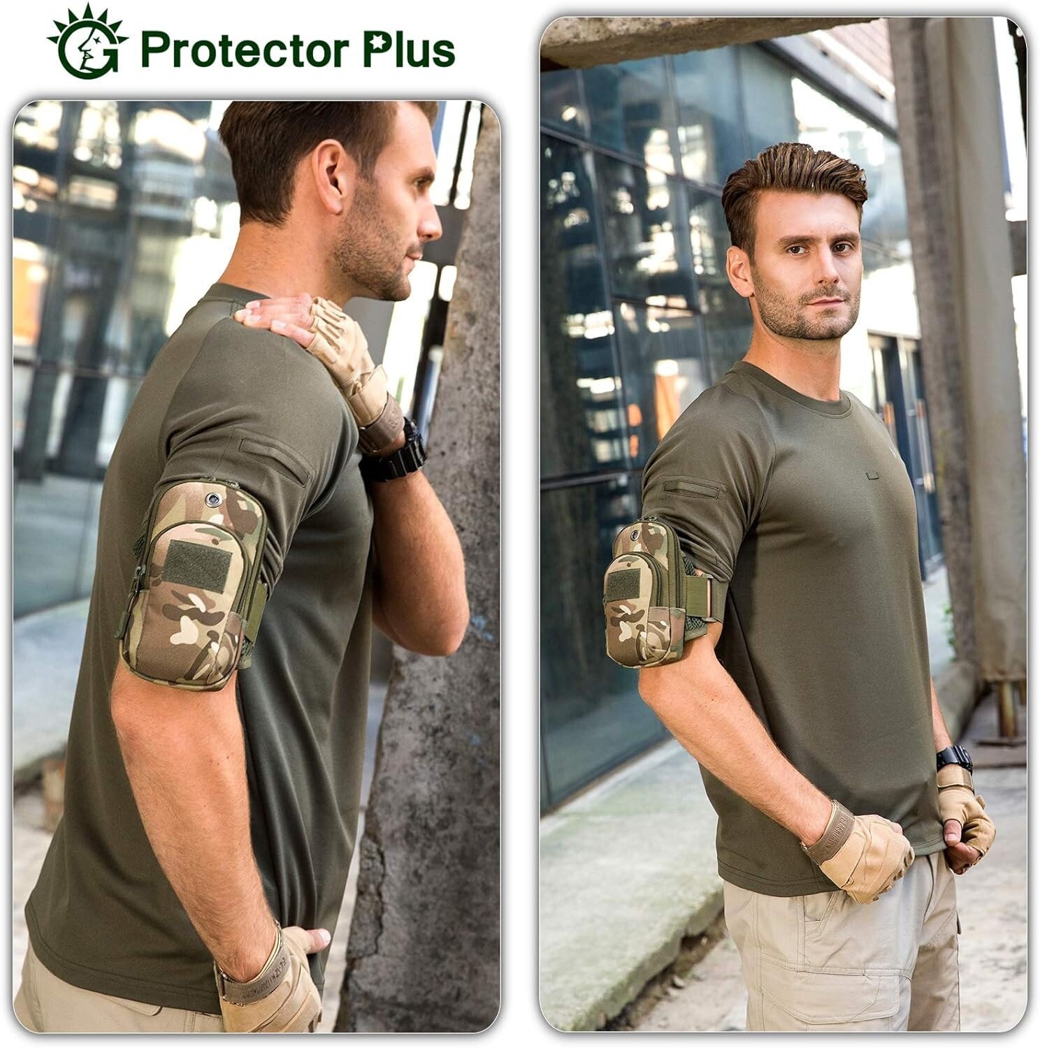 Men Outdoor Sports Running Phone Armband Wrist Holder Tactical Molle Arm Pouch