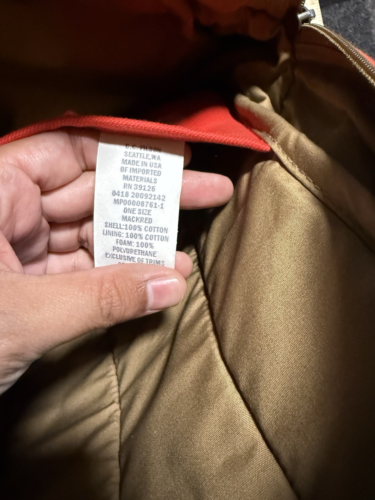 Filson Backpack – Mackinaw Red – Rugged Twill – Made In USA