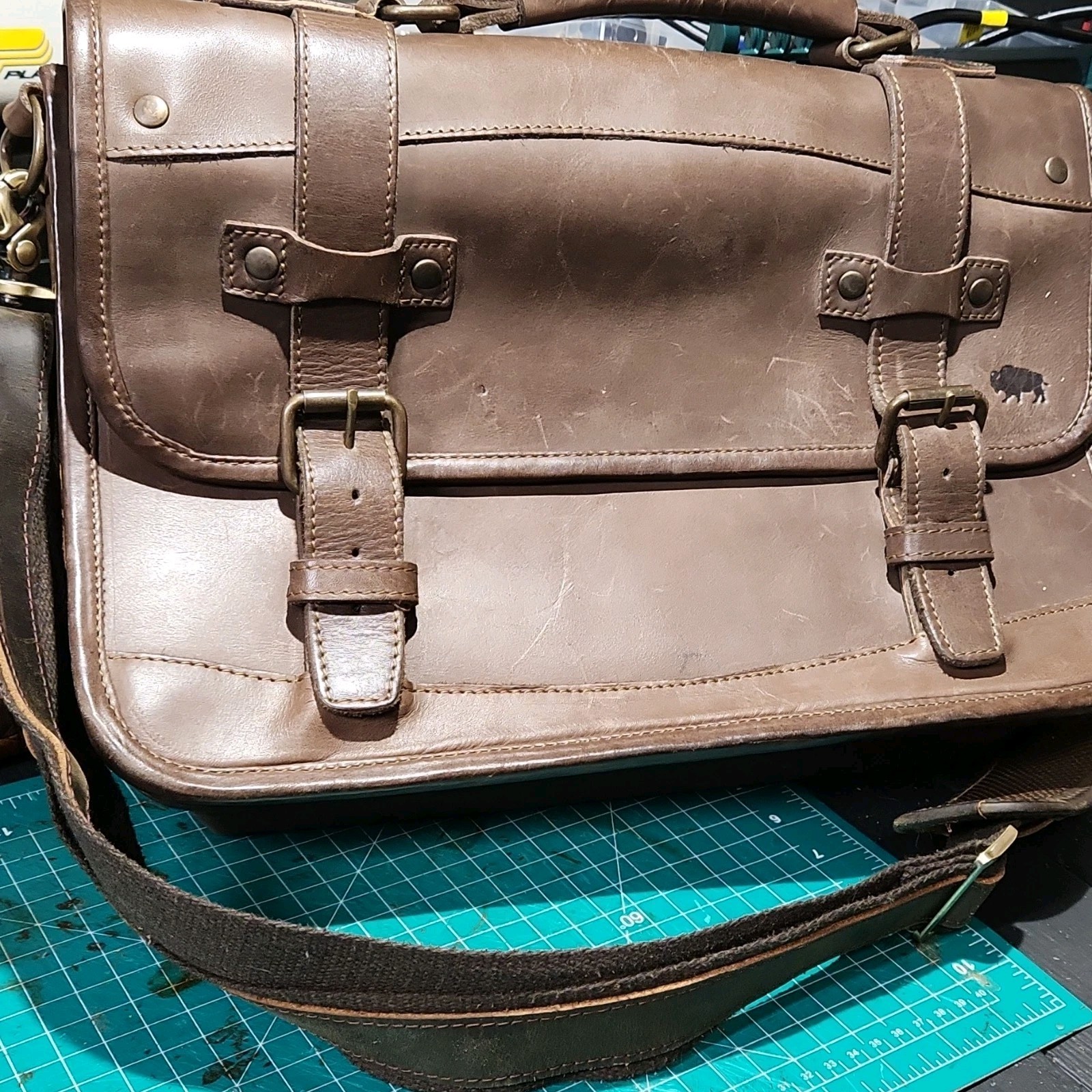 Buffalo Jackson Brown Briefcase/messenger bag Roosevelt