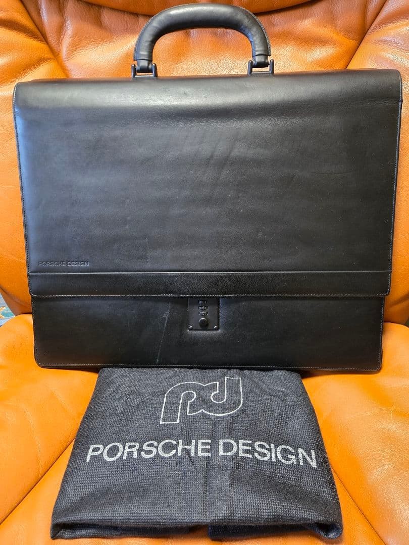 Porsche Design square business bag genuine leather black