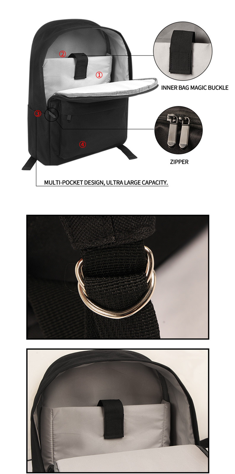 Anime Attack on Titan Zipper Backpack School bag Laptop Shoulder Bag Knapsack