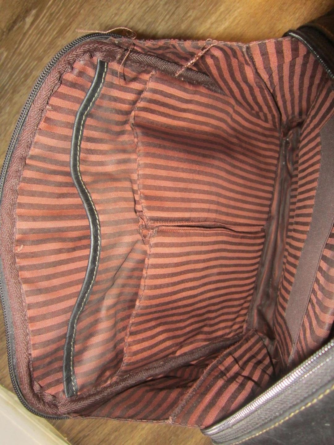 JACK GEORGES Black Leather Lrg Capacity BACKPACK Padded Computer Business