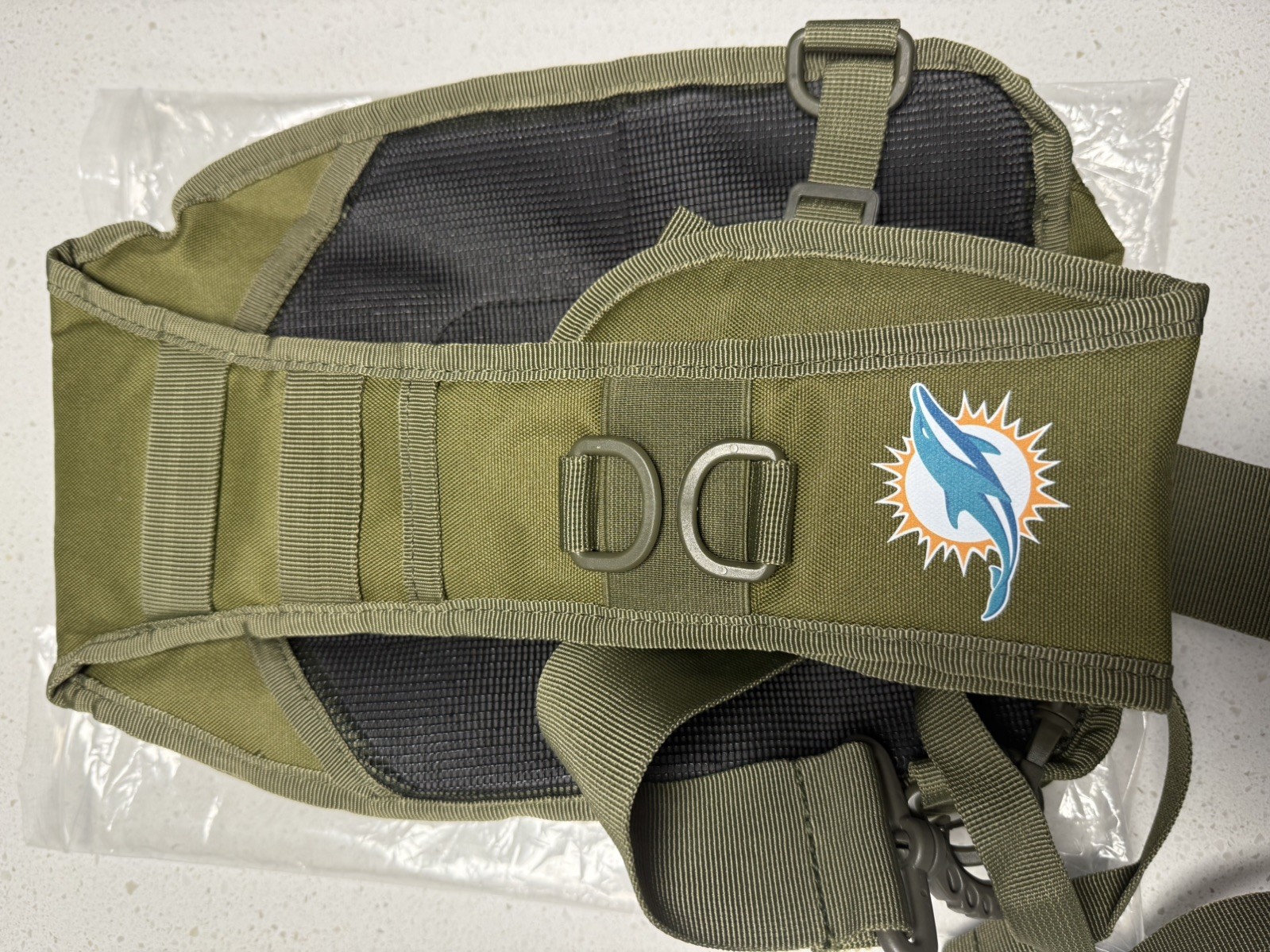 Custom Miami Dolphins Tactical Slide Backpack – Army Green