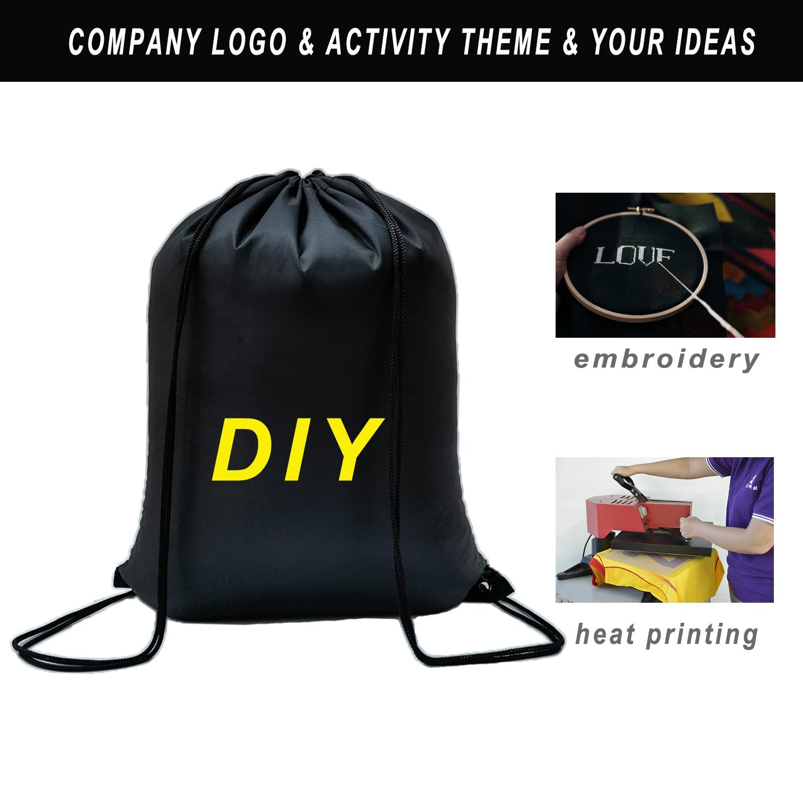 100 Pack Drawstring Backpack Bulk Drawstring Bags Cinch Sack for Gym, Yoga, S…