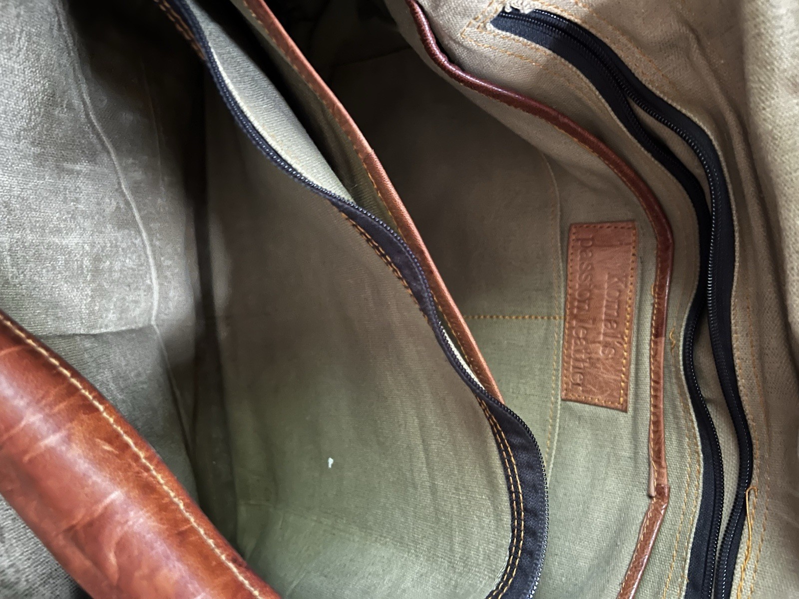 Komal’s Passion Leather Brown Large Messenger Bag Buckle Zip