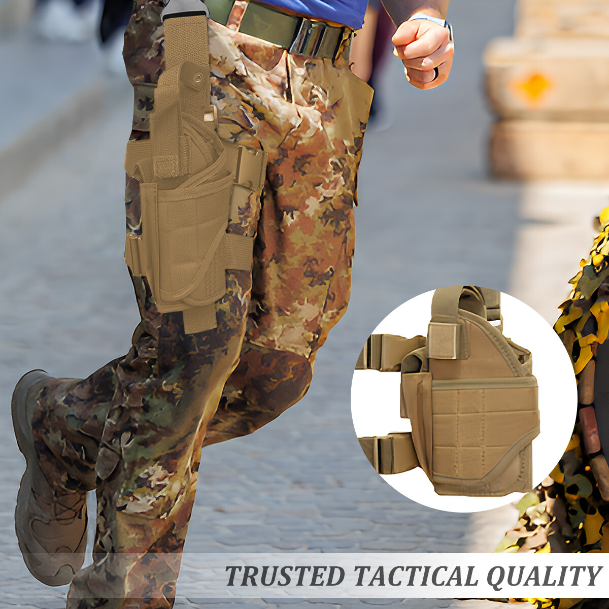 Tactical Drop Leg Holster Adjustable Right Hand Thigh Holster for All Pistol Gun