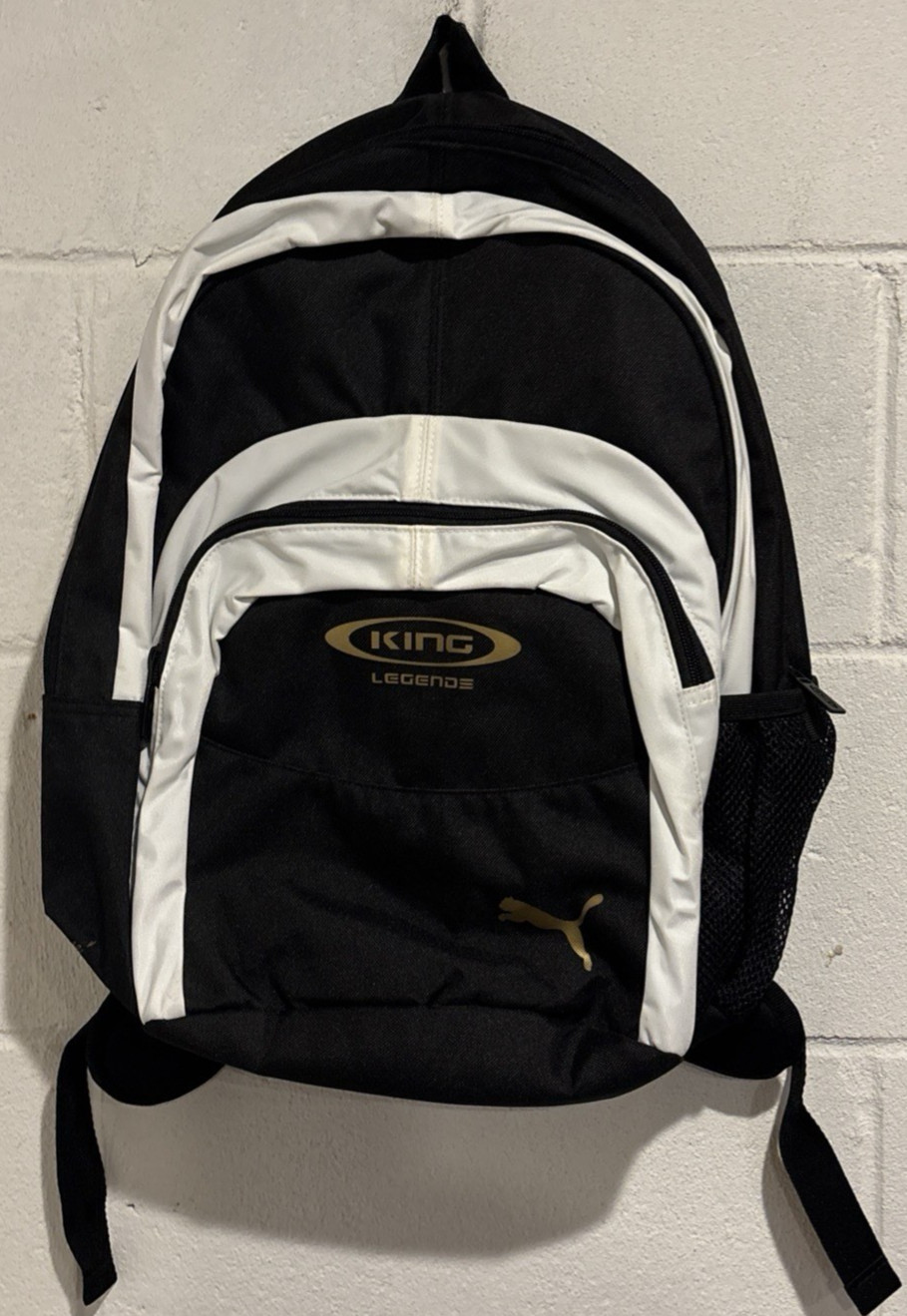 Puma Backpack Black White King Legends Padded Large Bookbag Athletic