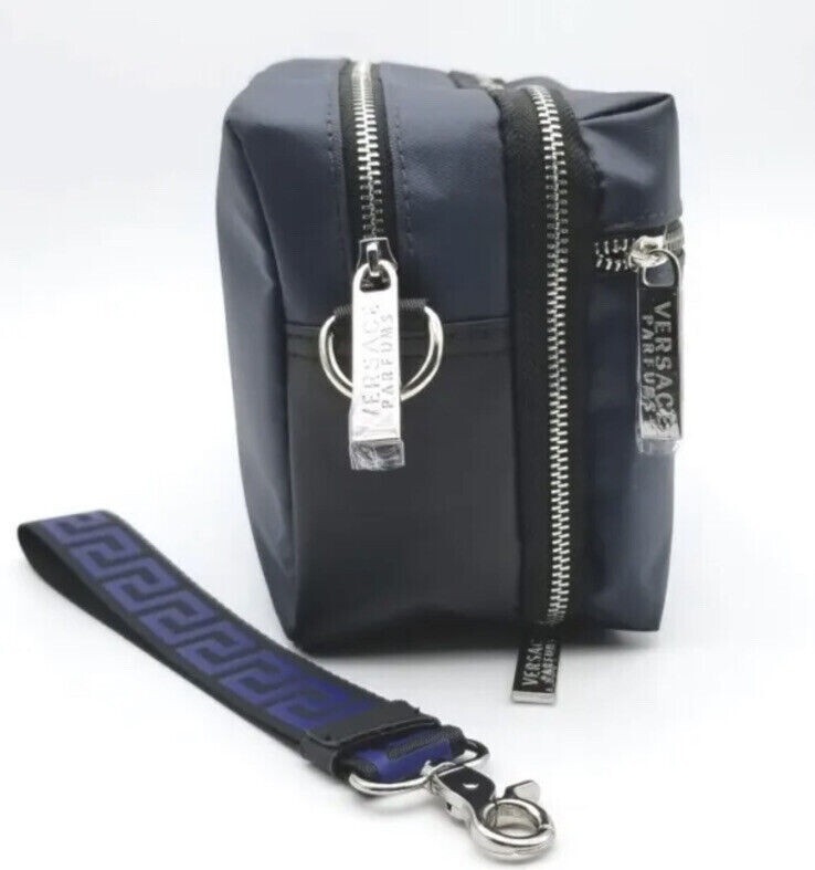 Versace Parfums Dark Blue Dopp Kit Toiletry Bag With Dust Bag