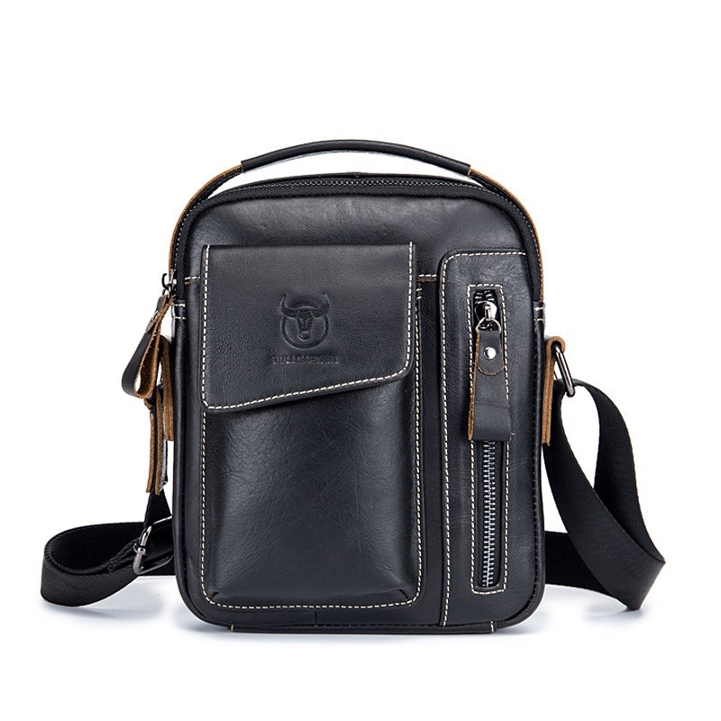 Men Genuine Leather Shoulder Bag Business Messenger Satchel Crossbody Handbag