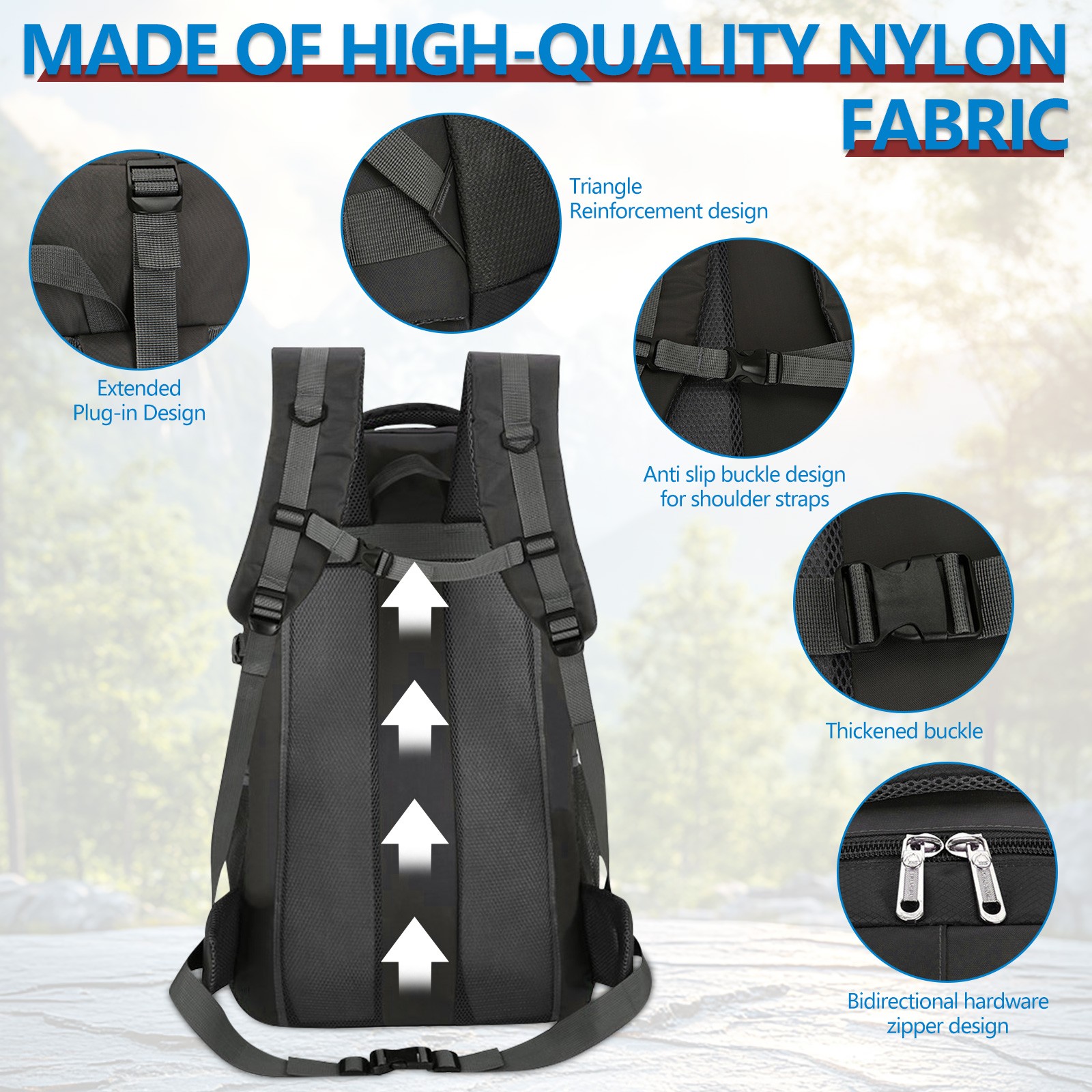 60L Military Large Tactical Backpack Rucksack Camping Hiking Bag Outdoor Travel