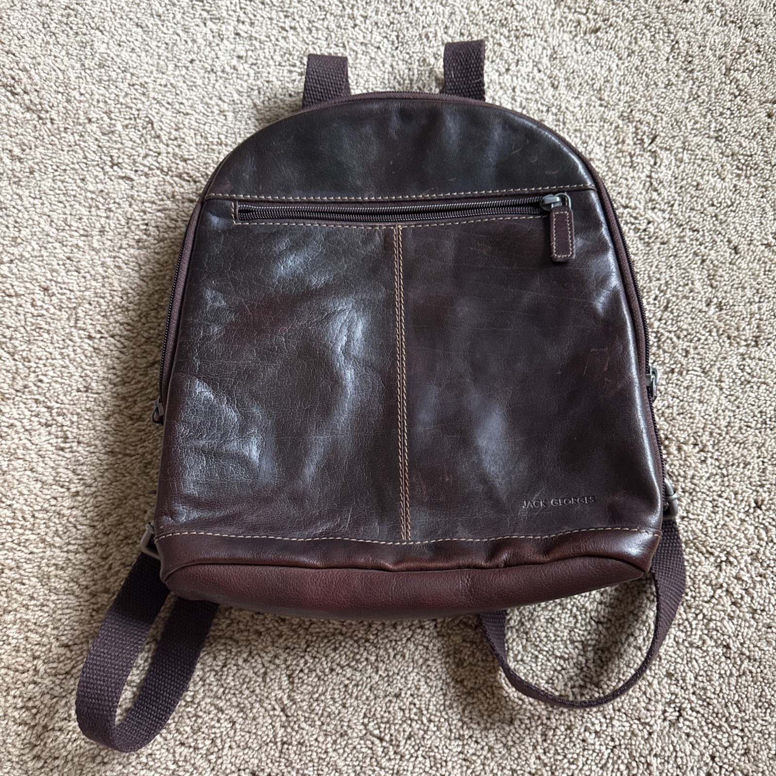 Jack Georges Voyager Leather Convertible Backpack Crossbody