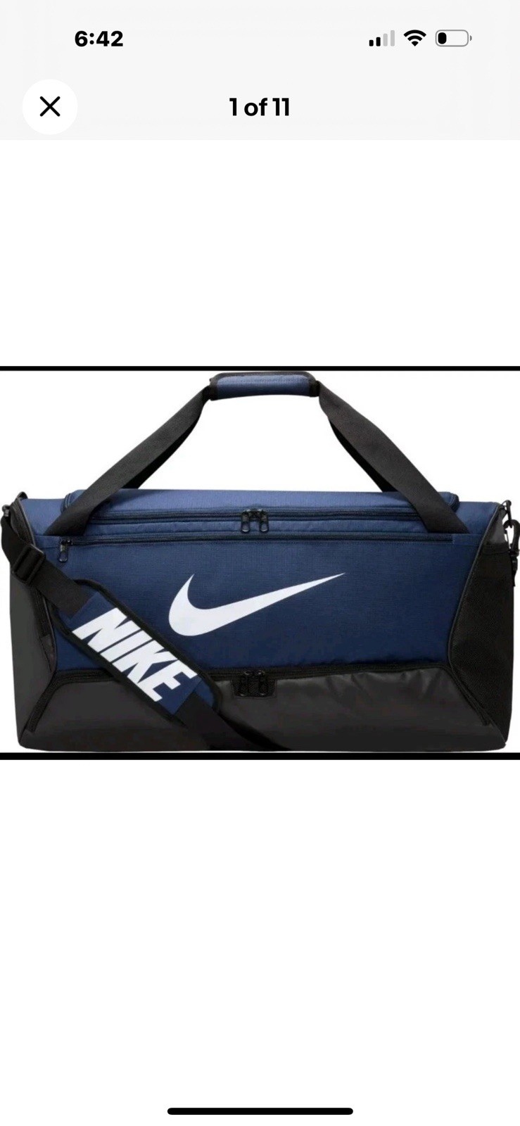 Nike BRASILIA 9.5 Gym Bag Training Duffle MEDIUM Blue/Black/White DH7710-481