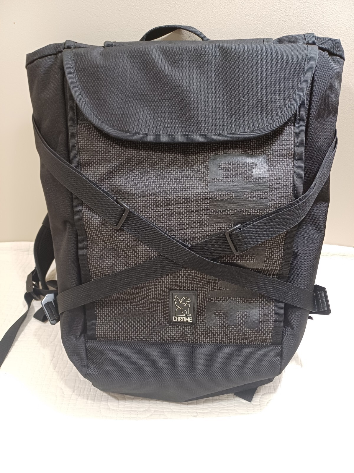 Chrome Industries Bravo Backpack Black Gray Roll Top Waterproof Bike Courier