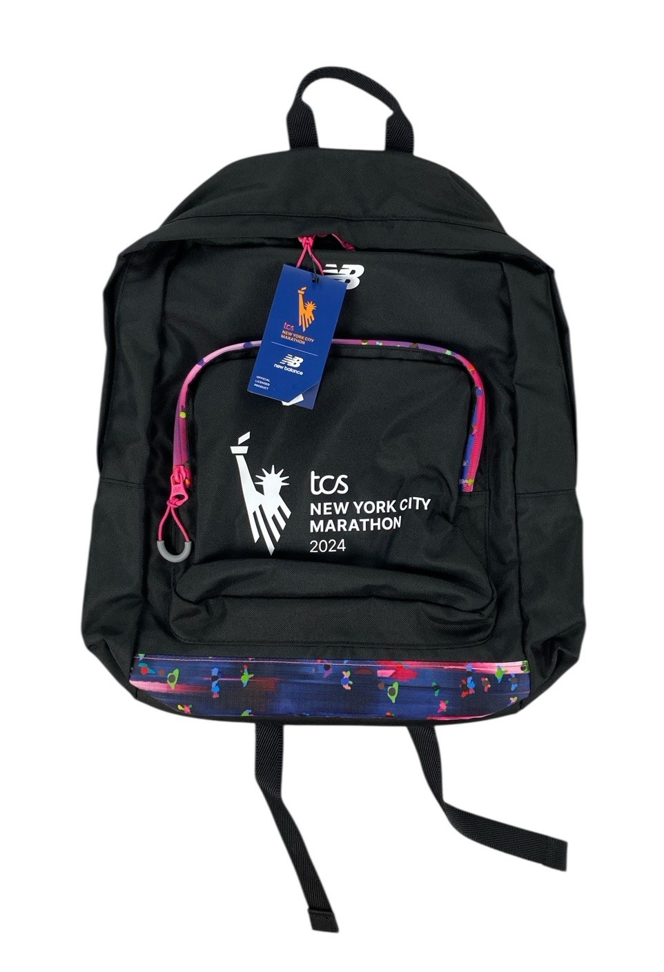 NEW New Balance 2024 New York City Marathon Shoulder Backpack Black Pink 18″x14″