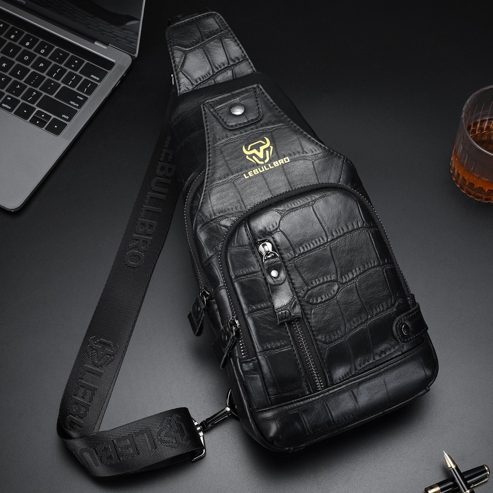 Sling Backpack for Men Chest bag Crossbody Bag Shoulder Bag 100% Genuine Leather