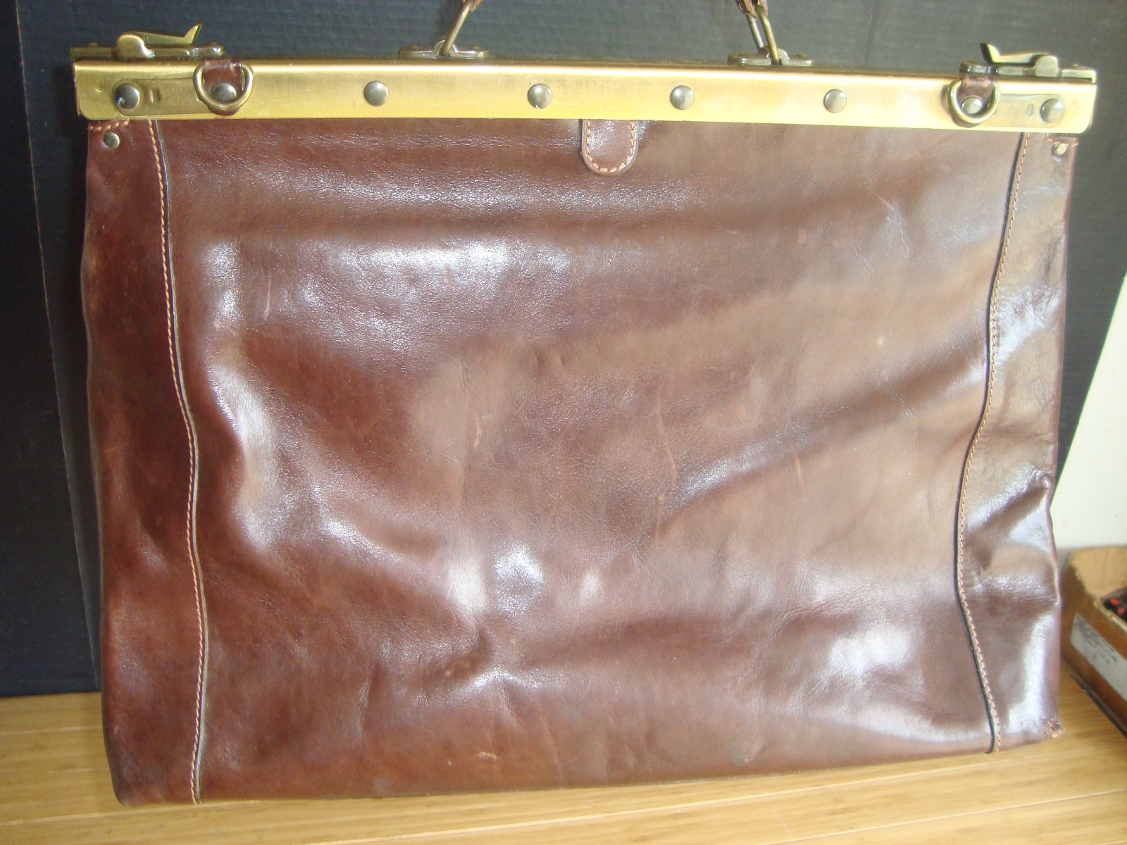 Rage Vtg Robe Di Firenze Handmade Genuine Italian Leather Briefcase Bag