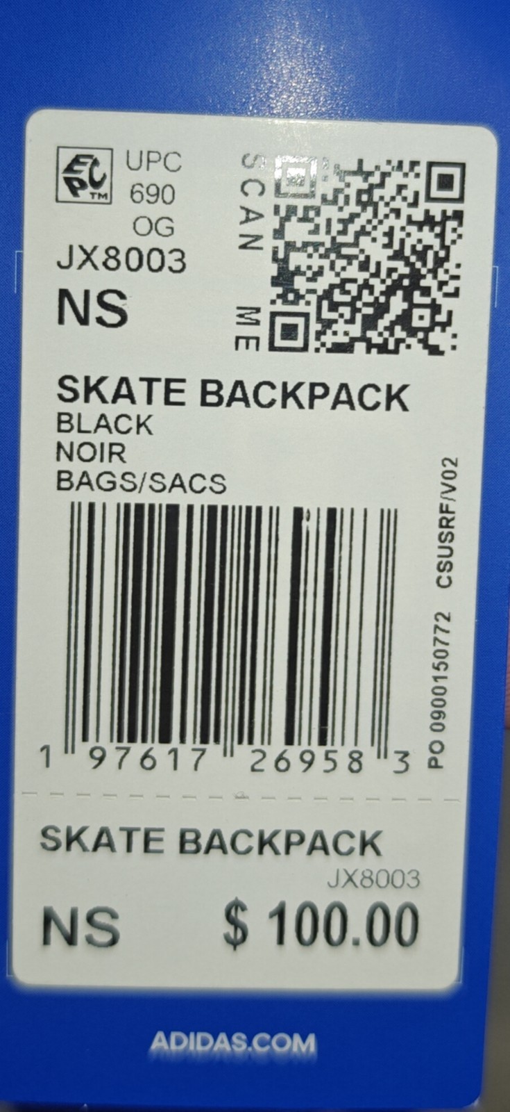 Adidas Skate Backpack Black