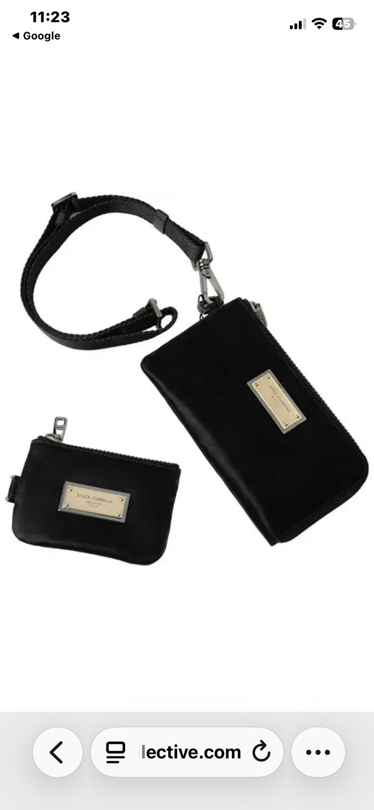 DOLCE & GABBANA Bag Black Nylon Logo Keyring Pouch Clutch Borse. NWT. Unisex.