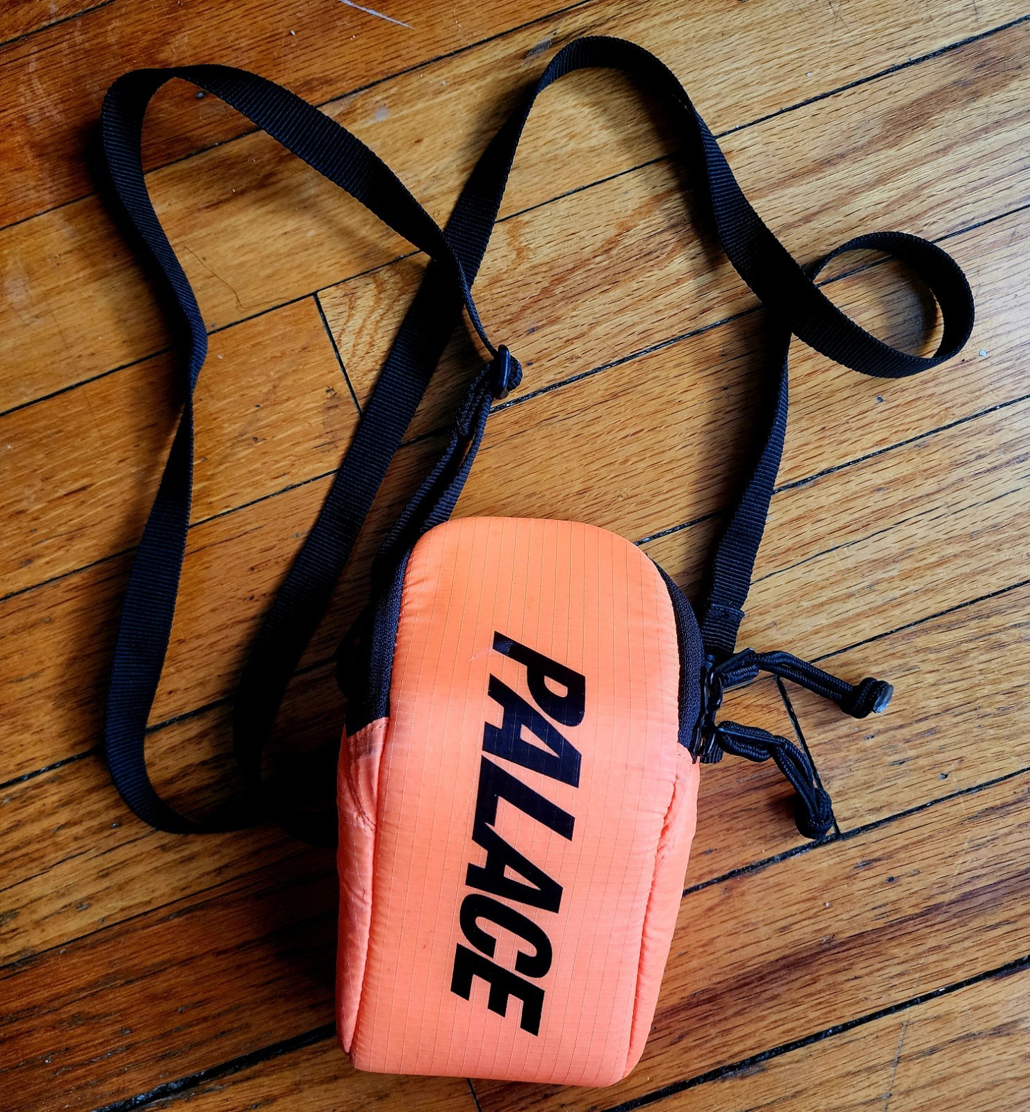 Palace Orange Zip Crossbody Bag Shoulder Strap Casual Solid + Stickers