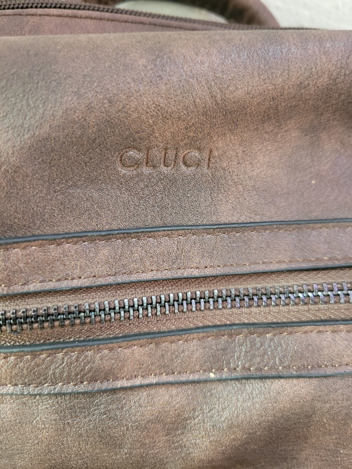 Cluci Brown Men’s Backpack Zip Closure and Adjustable Straps