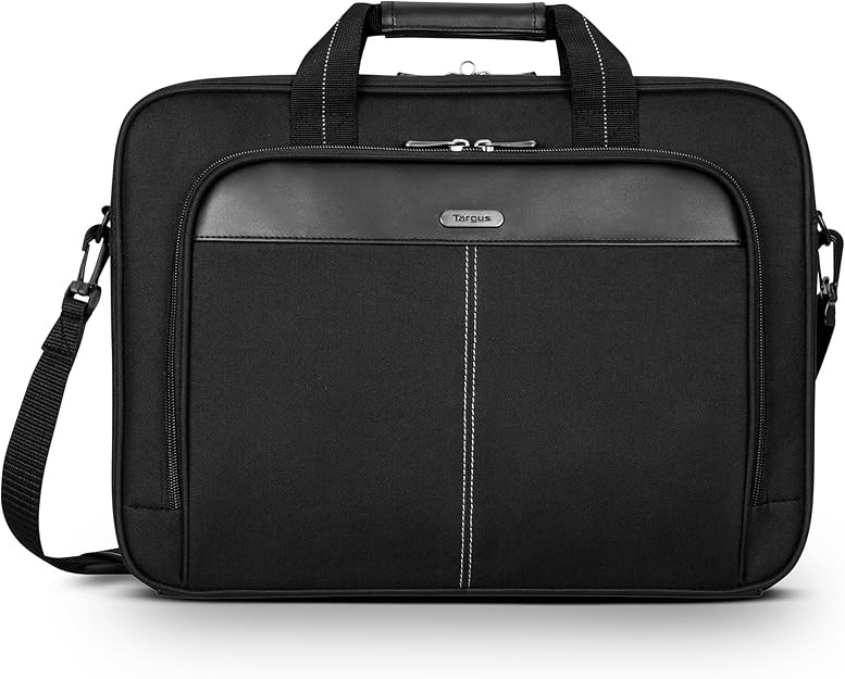 15-16 Inch Classic Slim Laptop Bag, Black – Ergonomic Briefcase and Messenger…
