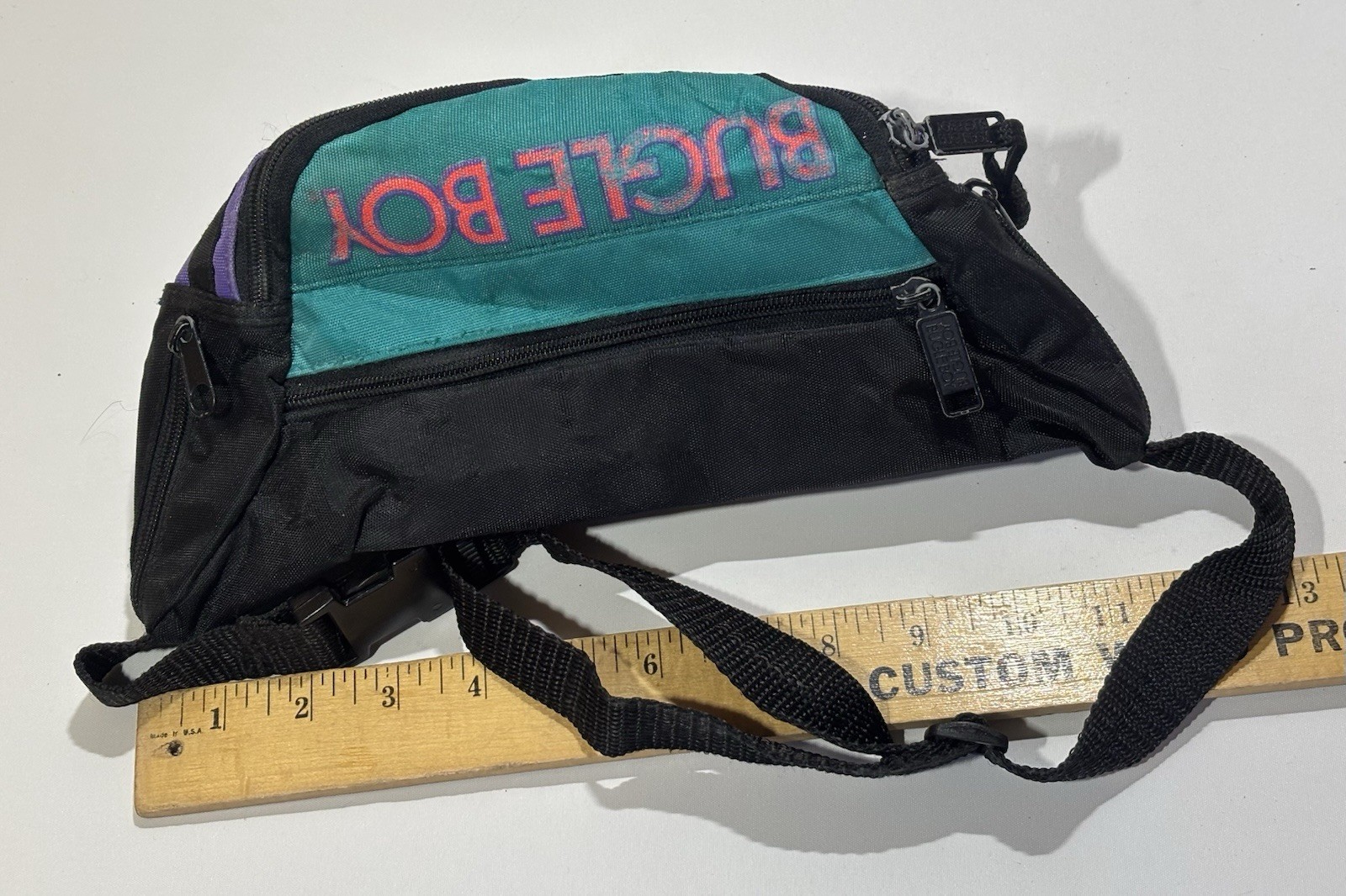 Vintage Bugle Boy Fanny Pack Waist Bag Athletic Gym 80s 90s Fresh Neon 5 Pockets