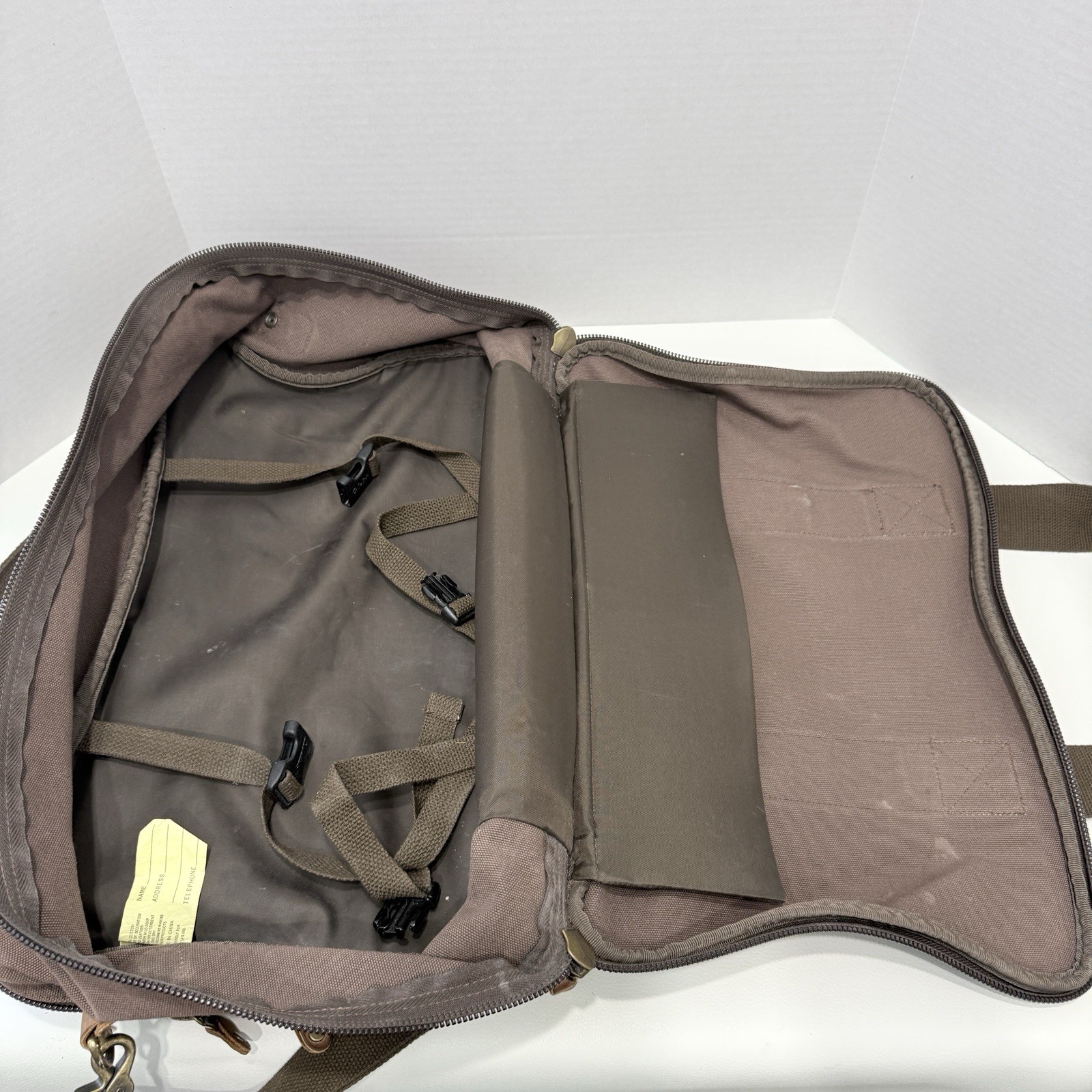 Cabelas Canvas & Leather Brown Messenger Laptop Briefcase Duffle Bag Travel Work