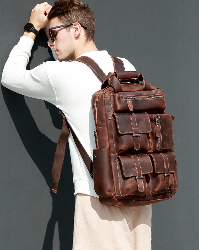 Genuine Leather Canvas Retro Backpacks | Laptop Shoulder Bags