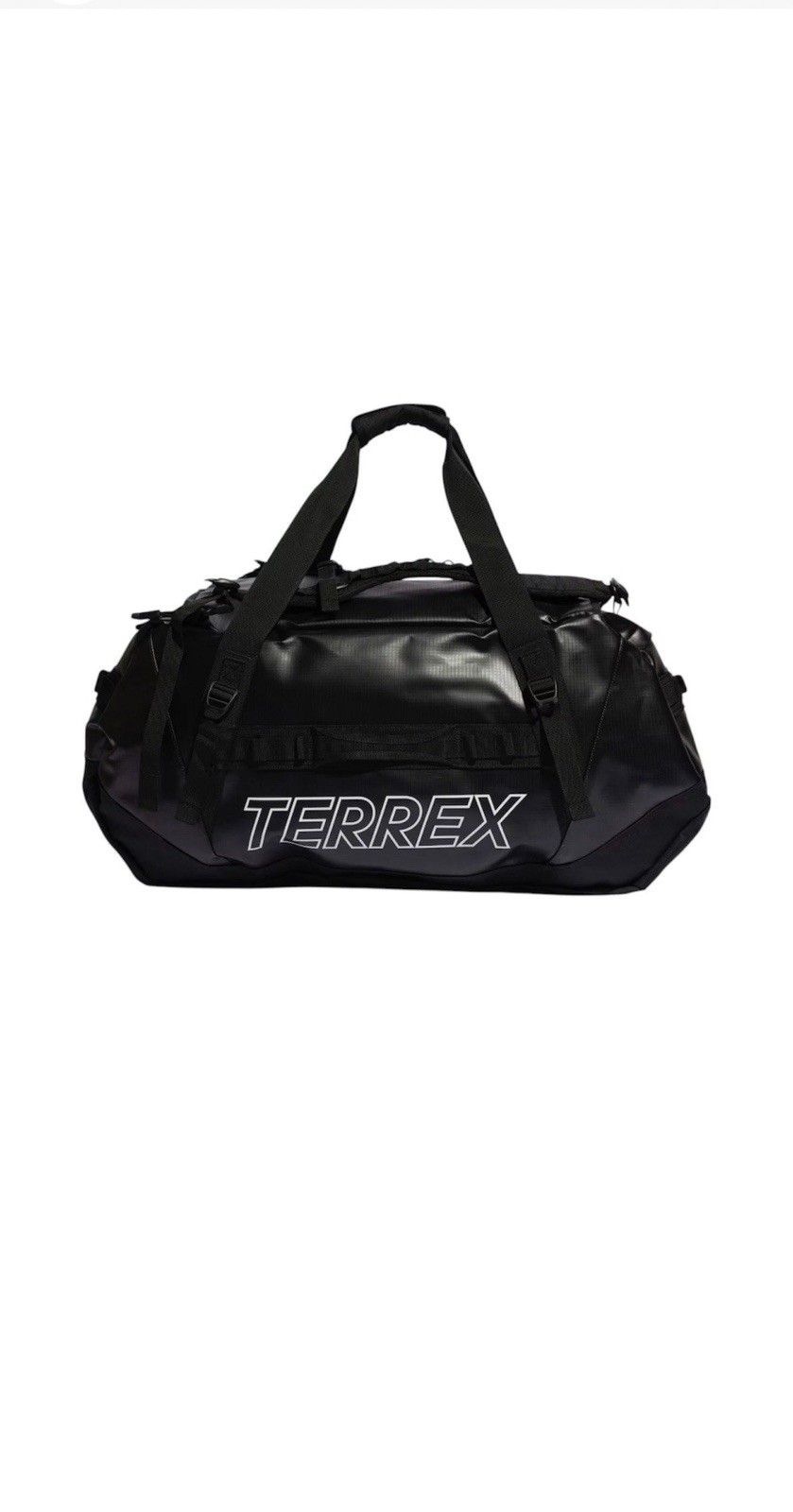 NWT Adidas Terrex Rain.RDY Expedition Duffle Bag Large Black 100L IC5652 Cordura